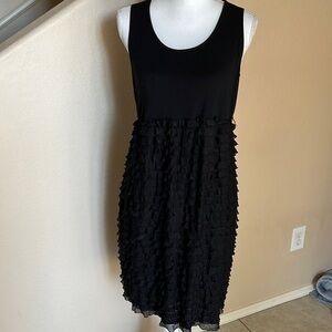 Motherhood maternity ruffled black dress